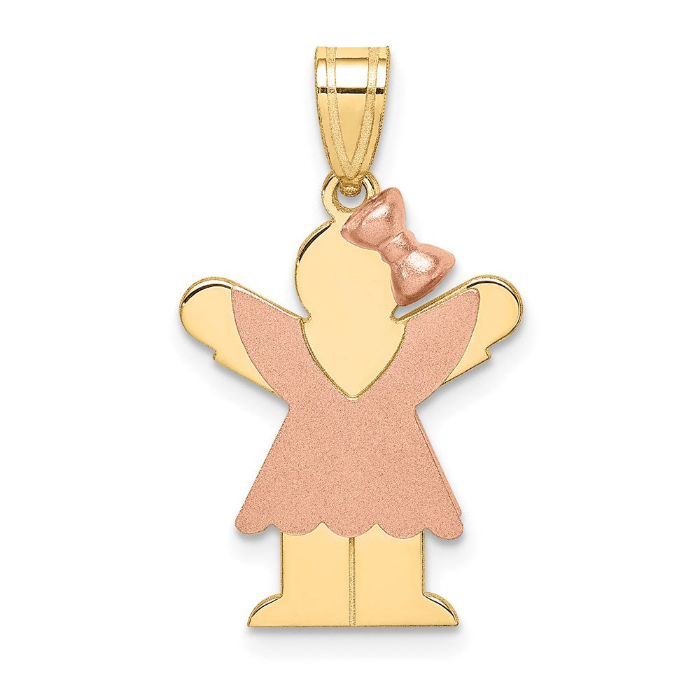 Solid;Casted;Polished;Satin;14K Two-tone;Engravable