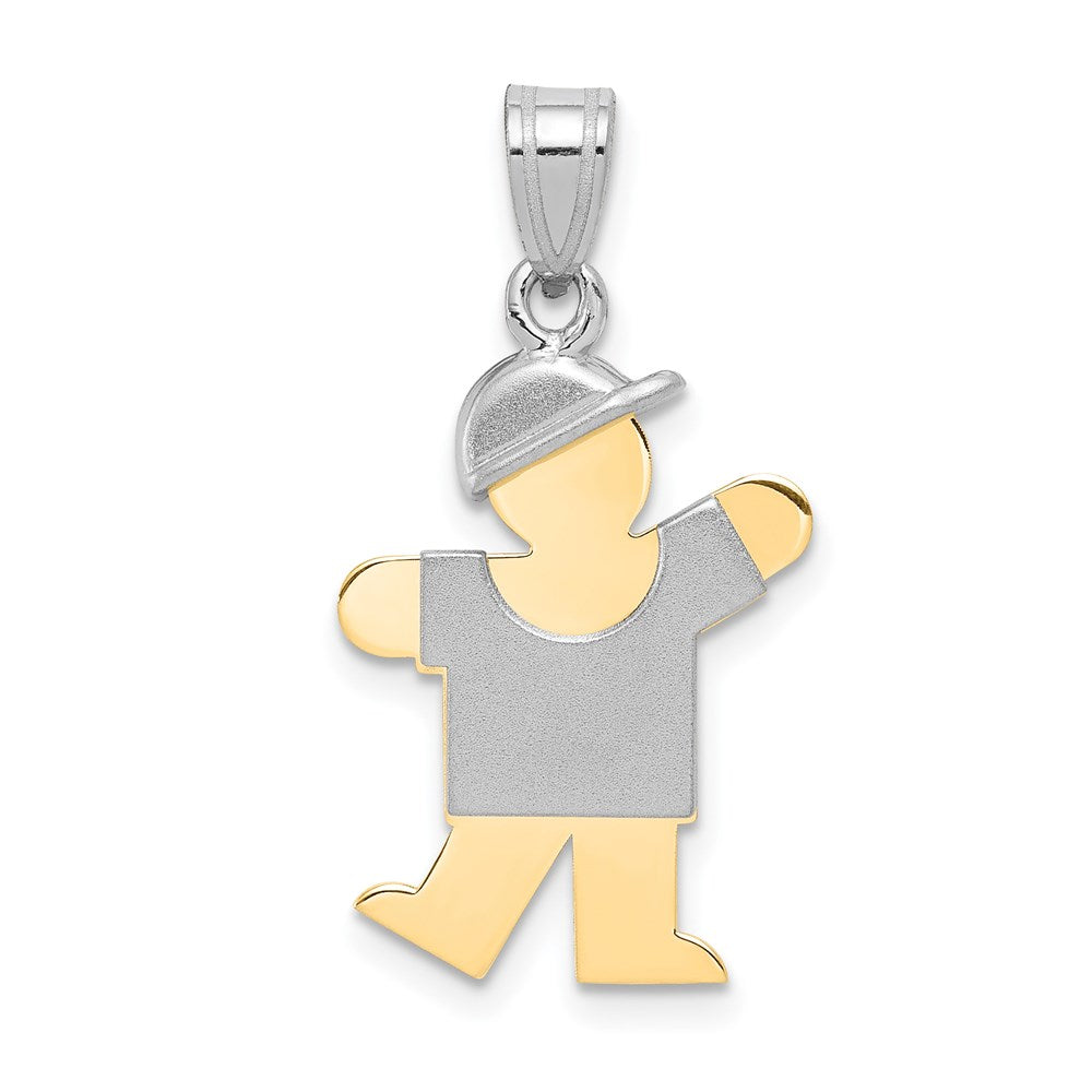 Solid;Casted;Polished;Satin;14K Two-tone;Engravable