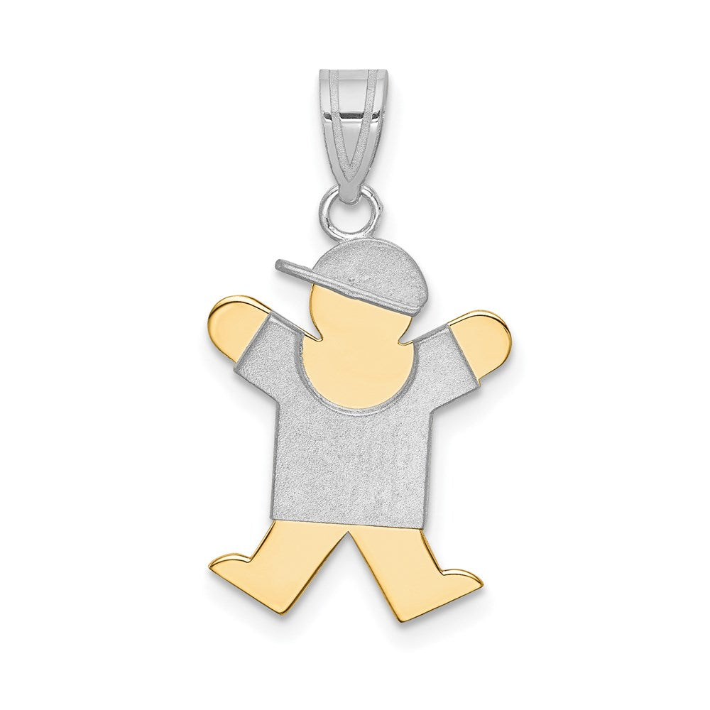 Solid;Casted;Polished;Satin;14K Two-tone;Engravable