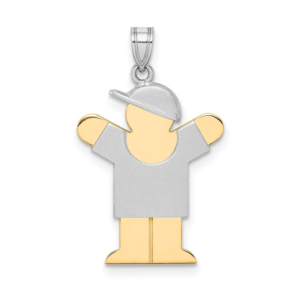 Solid;Casted;Polished;Satin;14K Two-tone;Engravable