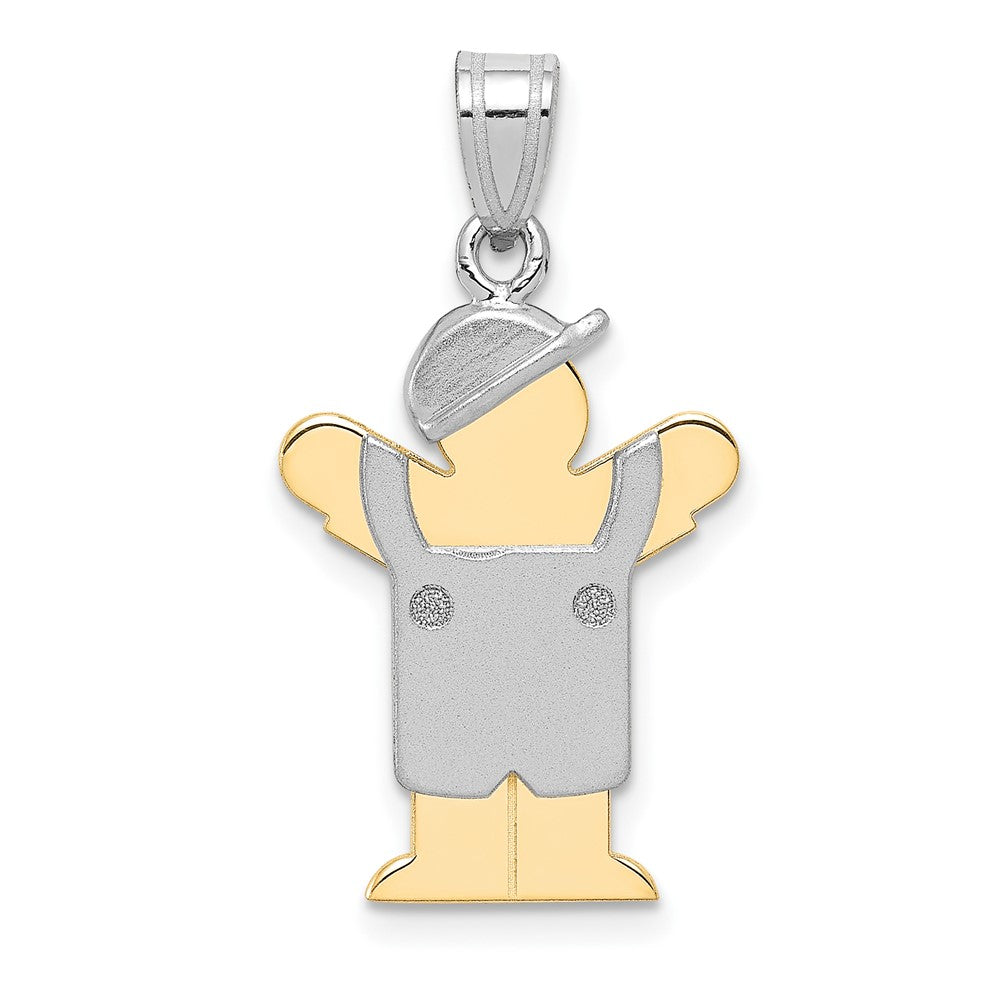 Solid;Casted;Polished;Satin;14K Two-tone;Engravable