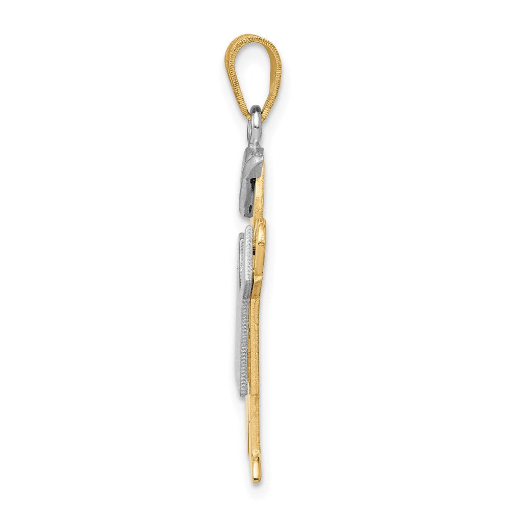 14k Two-tone The Kids Medium Boy with Hat on Left Engravable Kiss Charm