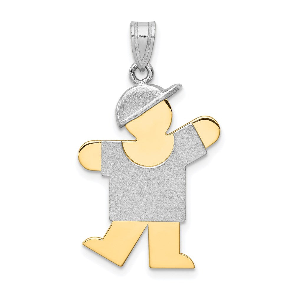 Solid;Casted;Polished;Satin;14K Two-tone;Engravable