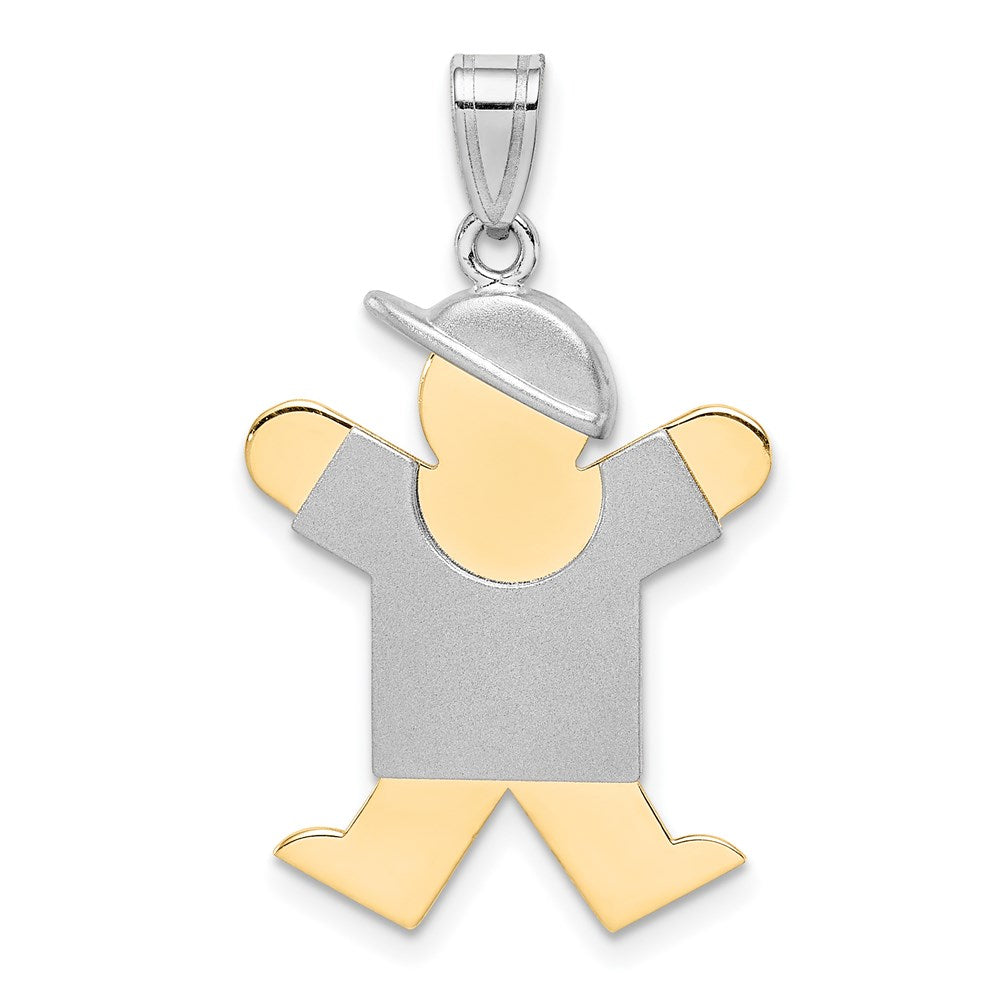 Solid;Casted;Polished;Satin;14K Two-tone;Engravable
