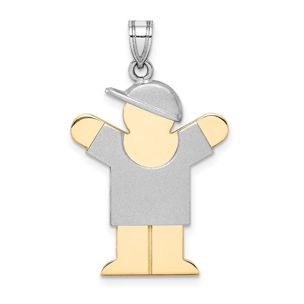 Solid;Casted;Polished;Satin;14K Two-tone;Engravable