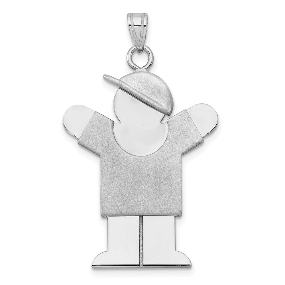 Solid;Casted;Polished;Satin;14K White gold;Engravable