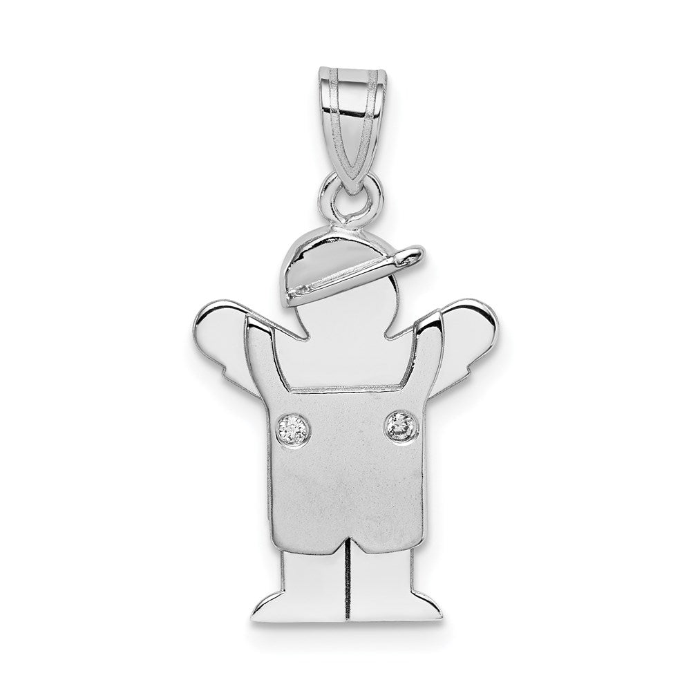 Solid;Casted;Polished;Satin;14K White gold;Diamond;Not engraveable by QG