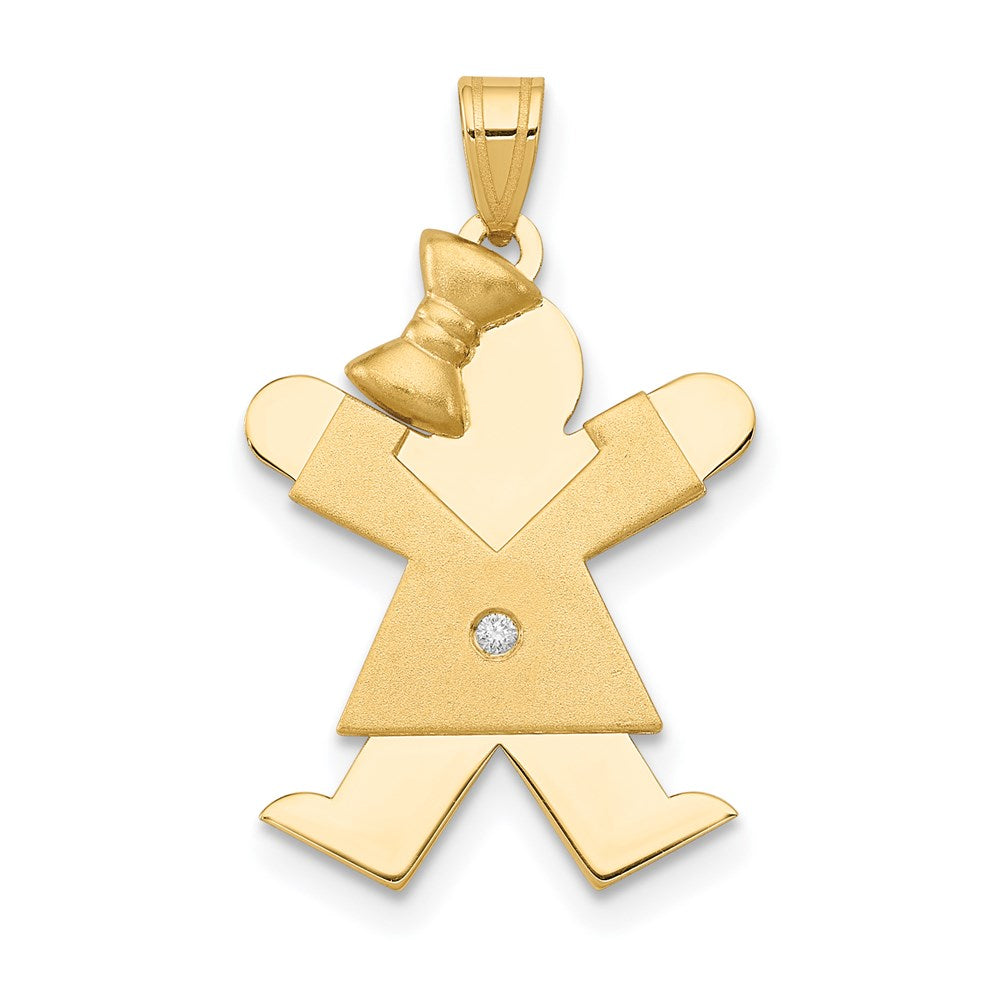 Solid;Casted;Polished;Satin;14k Yellow gold;Diamond;Not engraveable by QG