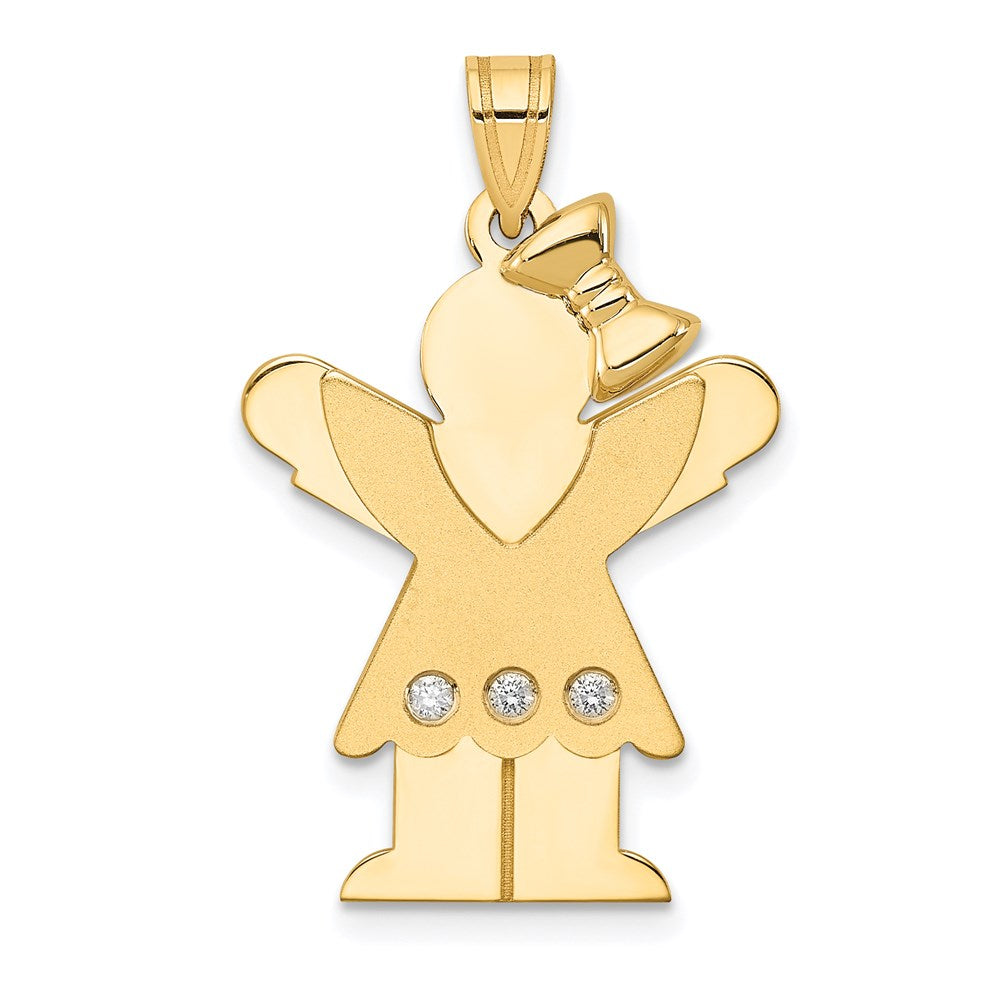 Solid;Casted;Polished;Satin;14k Yellow gold;Diamond;Not engraveable by QG