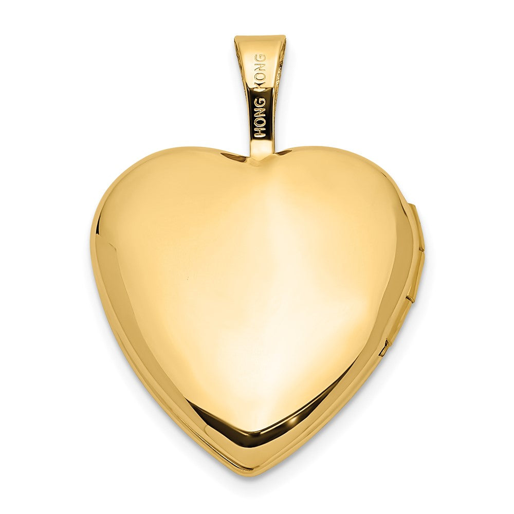 14k Polished .01 carat Diamond Star 16mm Heart Locket