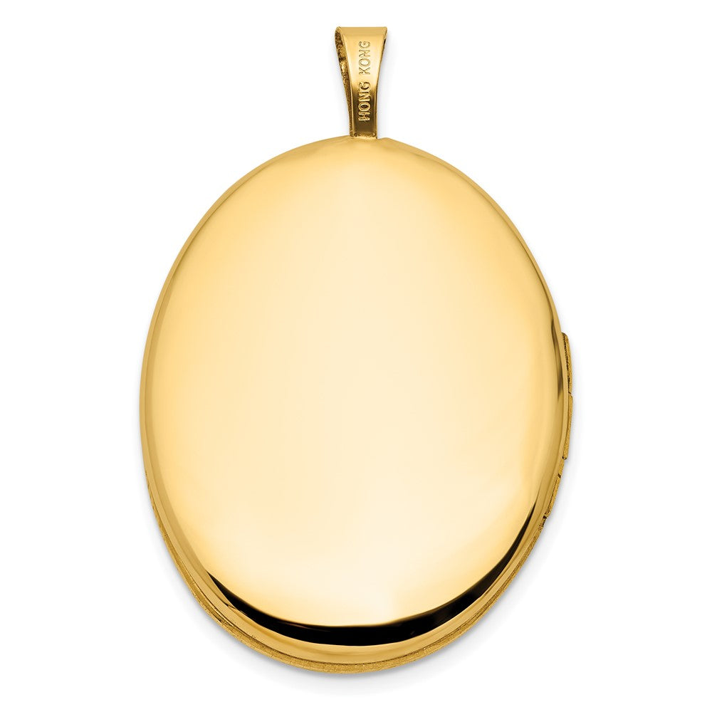14k Polished Floral Scrolled 20mm Oval Locket