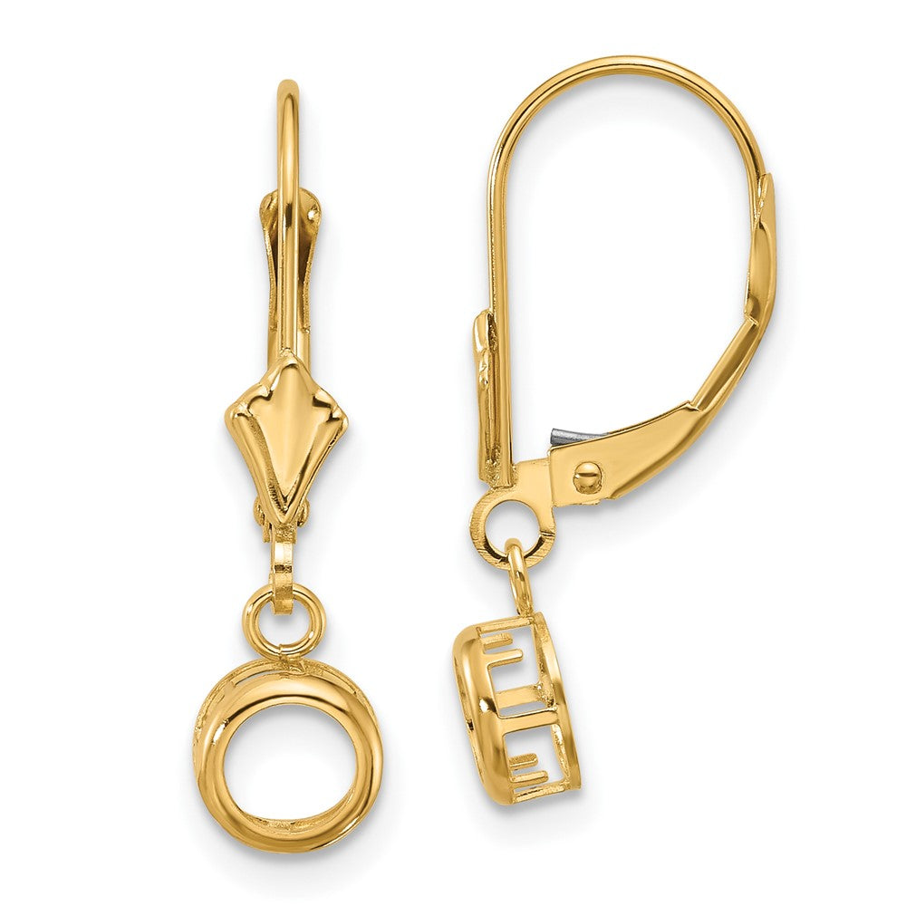14k Yellow gold;Stamped;Leverback