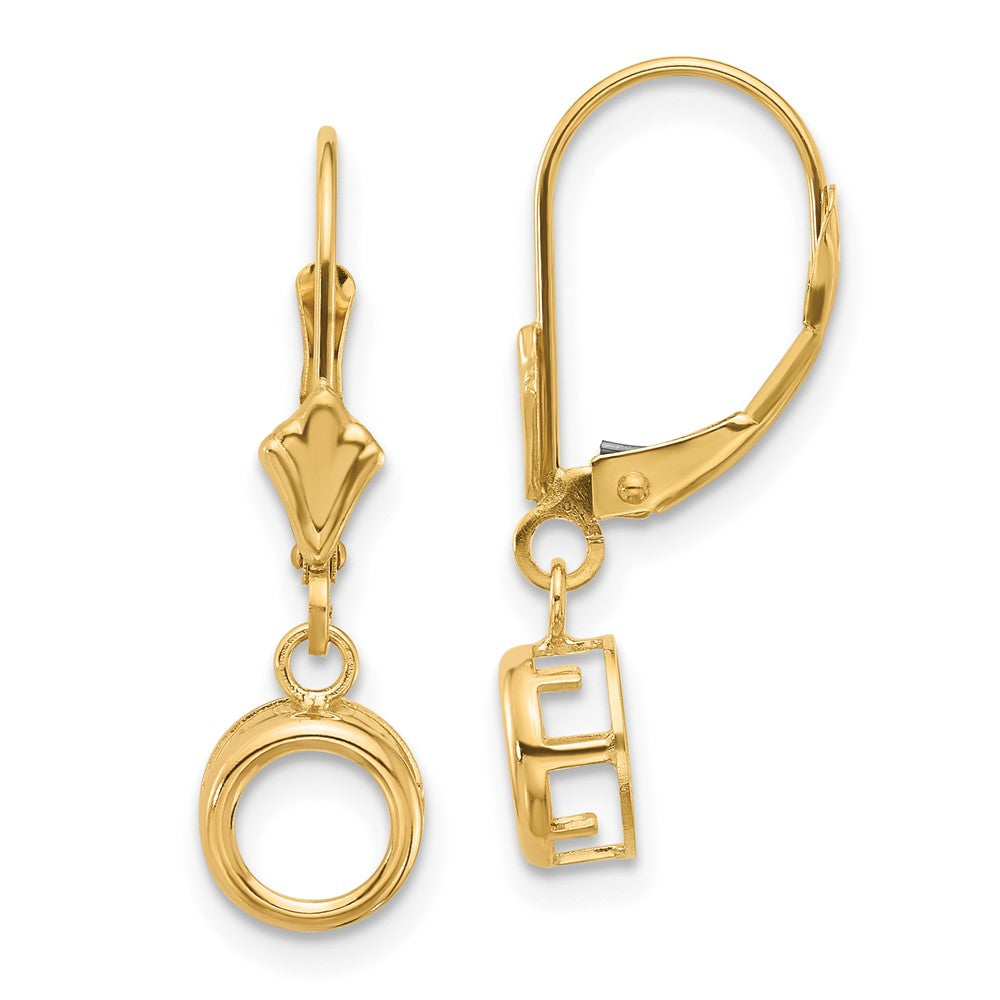 14k Yellow gold;Stamped;Leverback