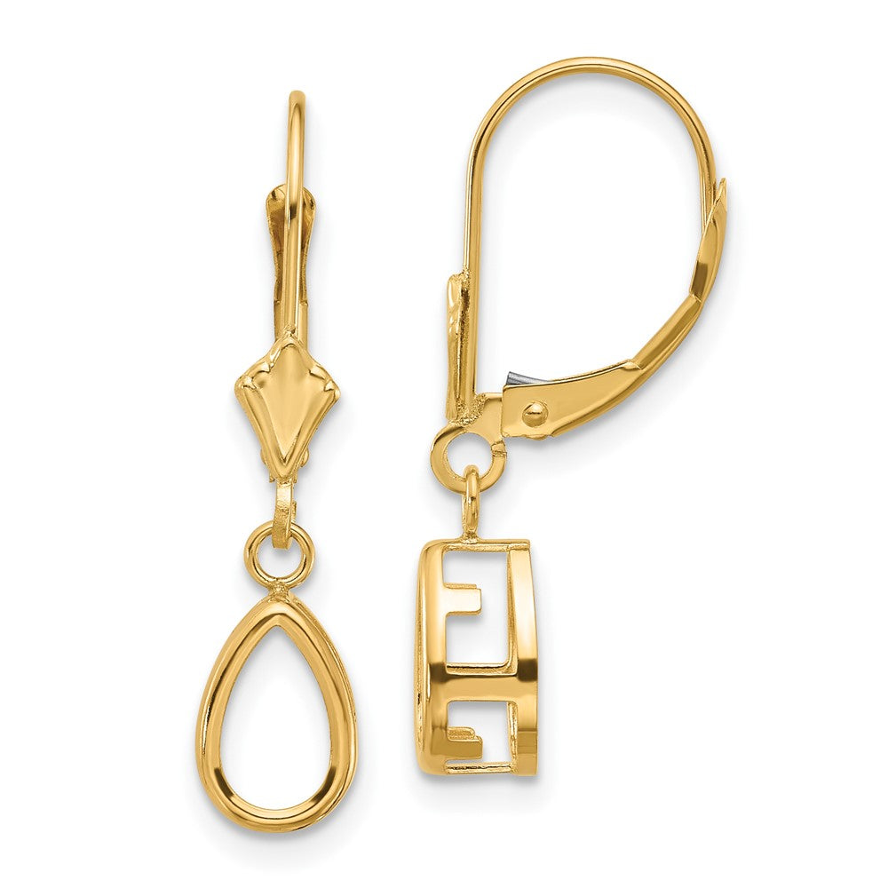 14k Yellow gold;Stamped;Leverback