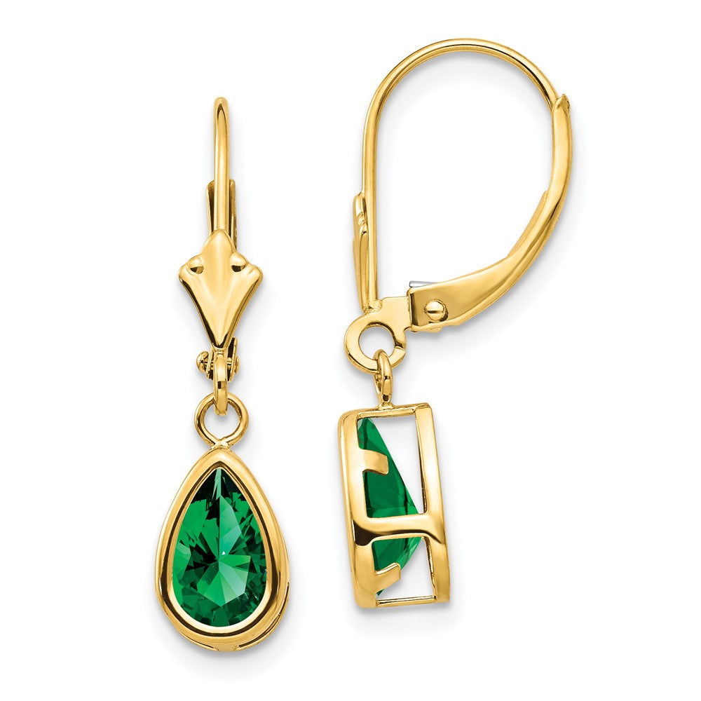 Polished;14k Yellow gold;Leverback;Mount St. Helen's