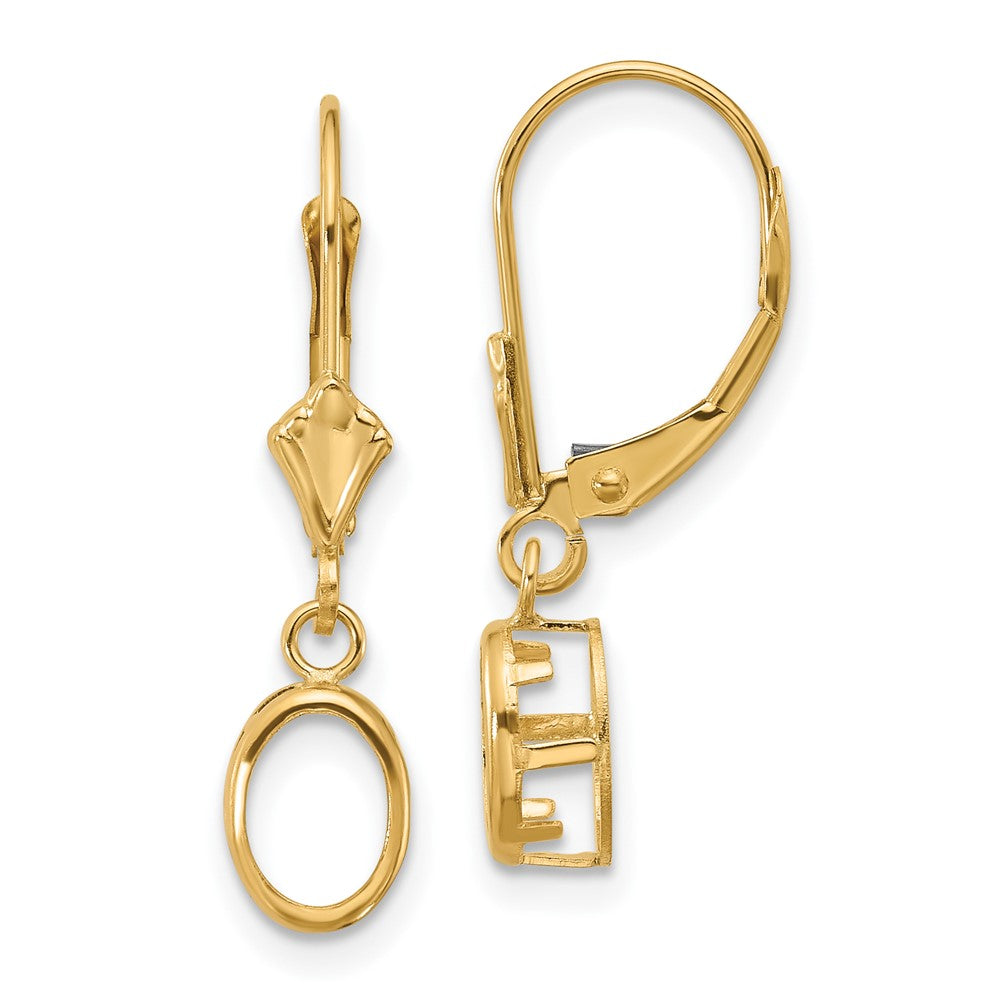 14k Yellow gold;Stamped;Leverback