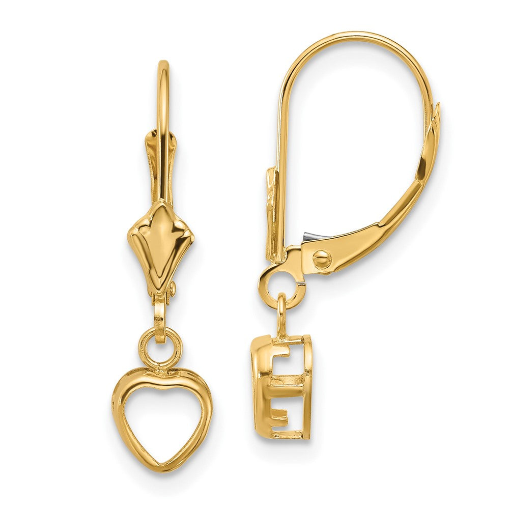 14k Yellow gold;Stamped;Leverback