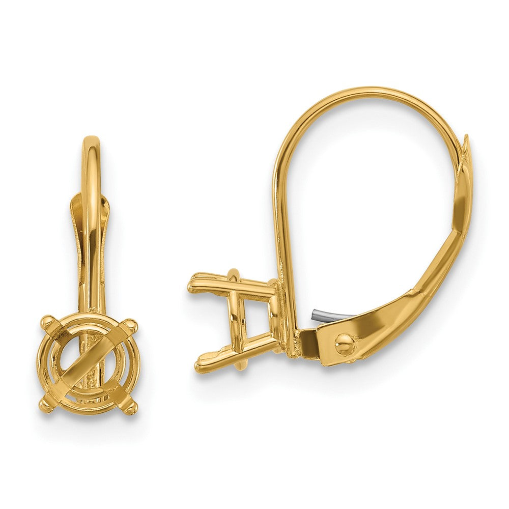 14k Yellow gold;Stamped;Leverback