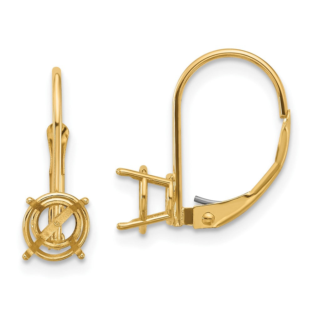 14k Yellow gold;Stamped;Leverback