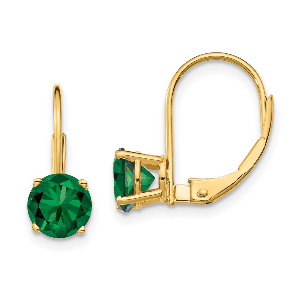 Polished;14k Yellow gold;Leverback;Round;Mount St. Helen's