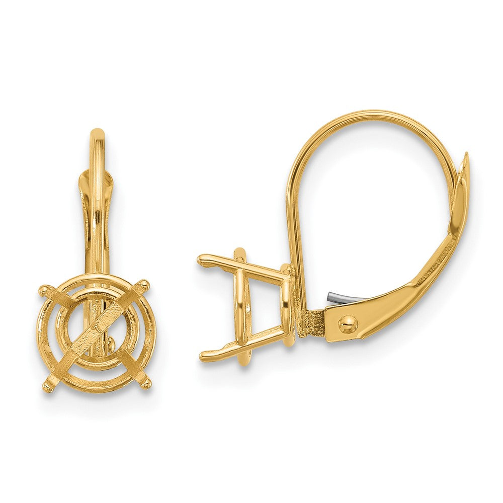 14k Yellow gold;Stamped;Leverback