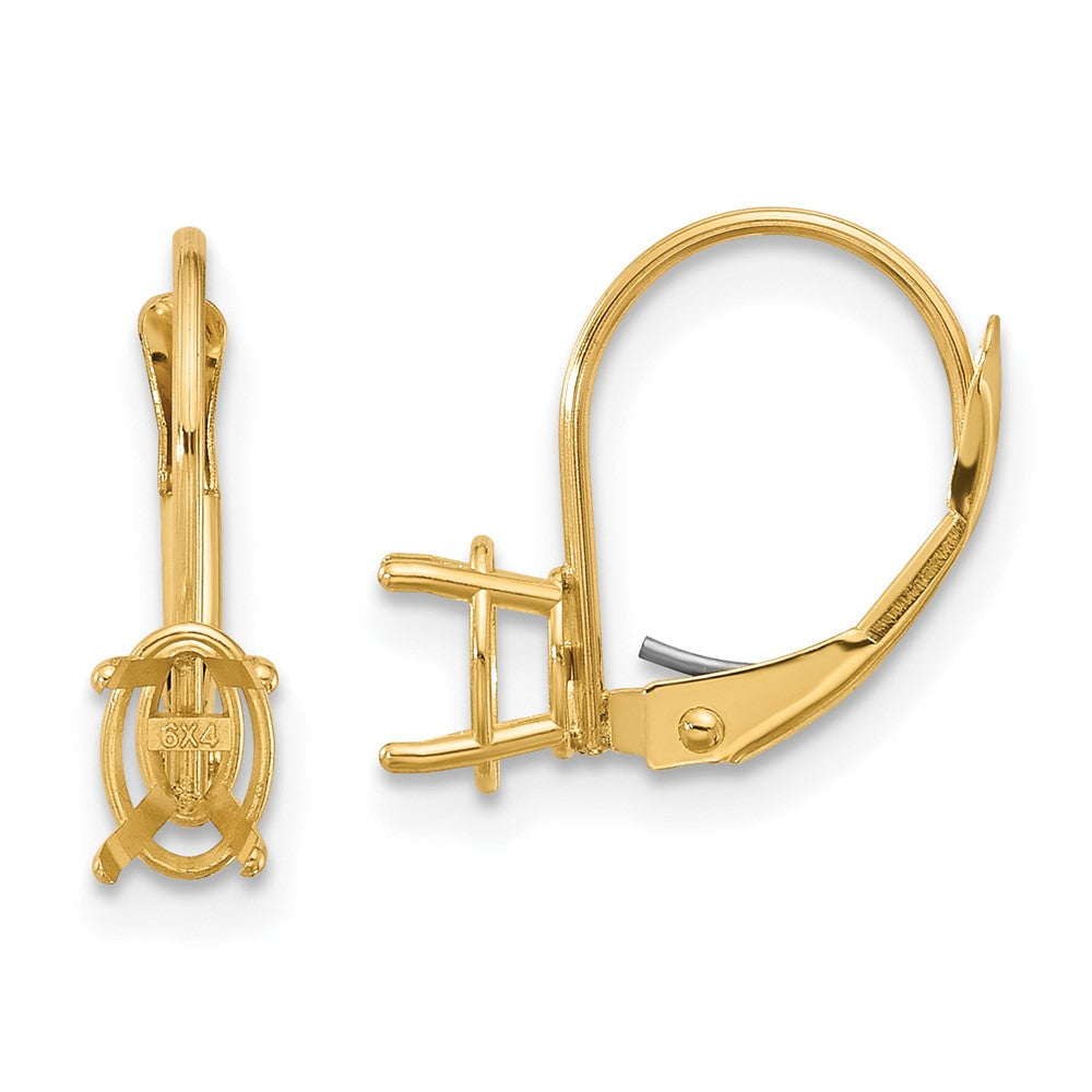 14k Yellow gold;Stamped;Leverback