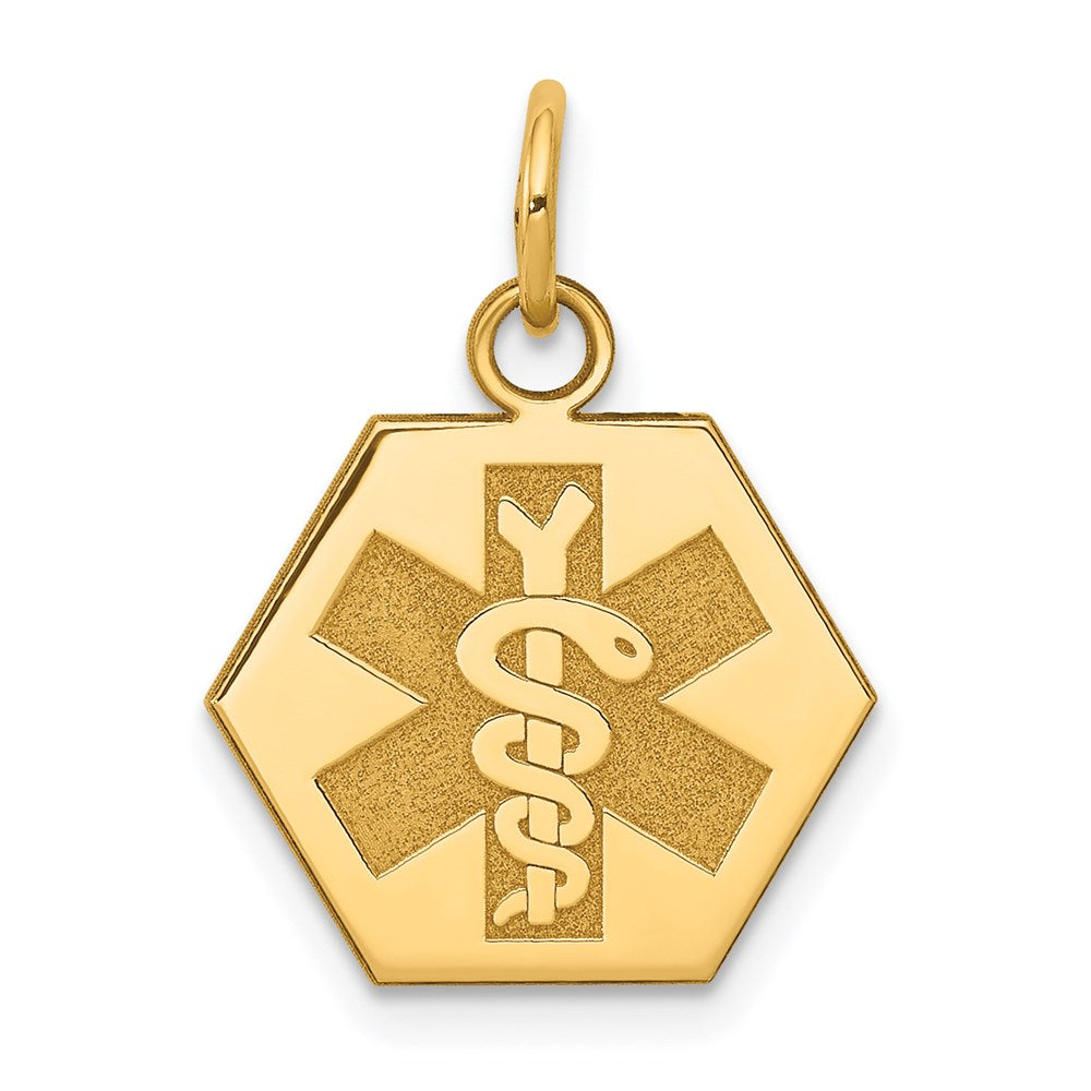 Solid;Polished;14k Yellow gold;Engravable