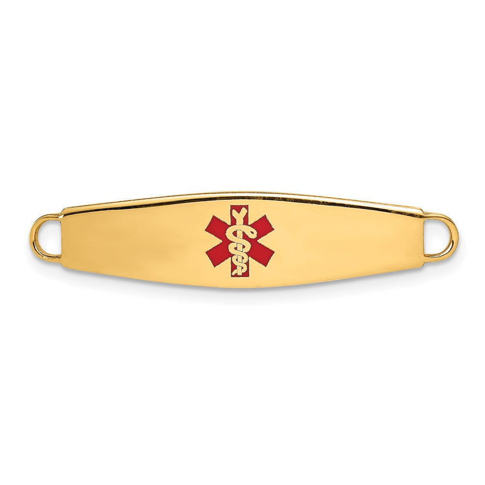 Solid;Polished;14k Yellow gold;Stamped;Engravable;Enamel