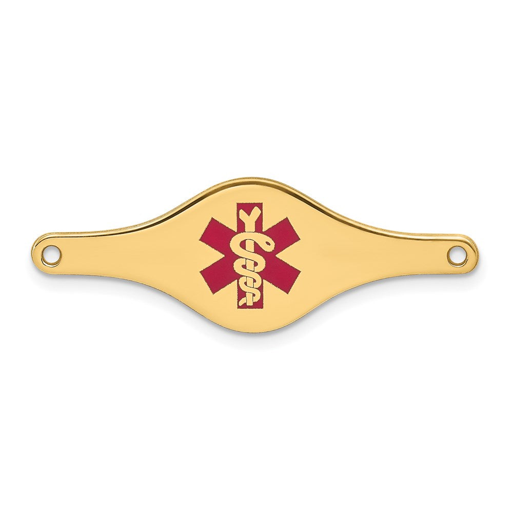 Solid;Polished;14k Yellow gold;Stamped;Engravable;Enamel