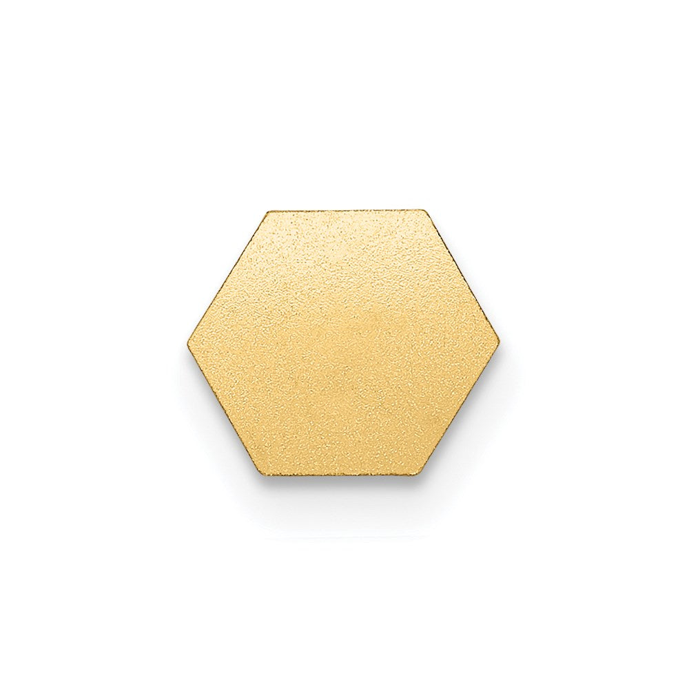 14k 6mm Hexagon Non-enameled Attachable Medical Jewelry Emblem