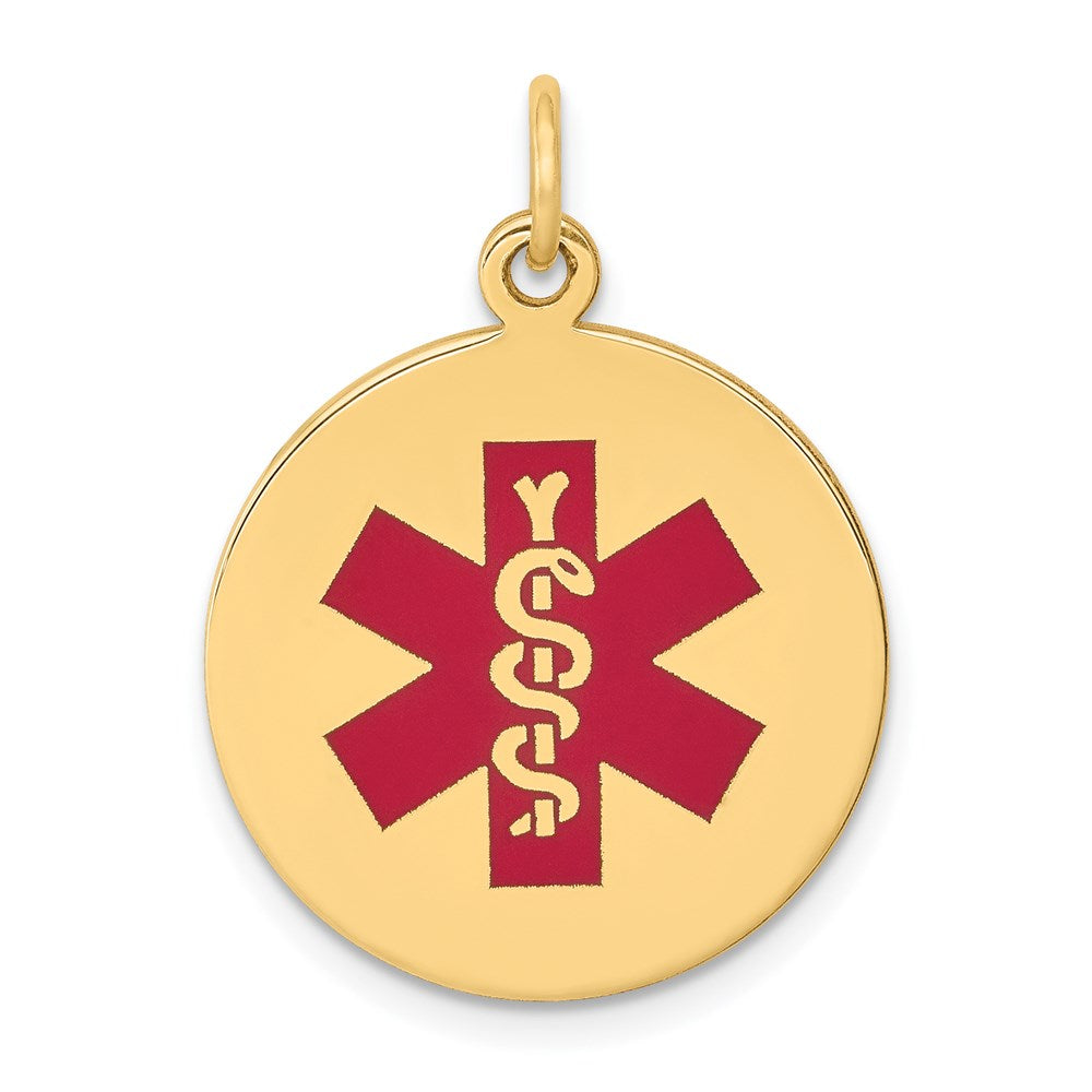 Solid;Polished;14k Yellow gold;Stamped;Engravable;Enamel
