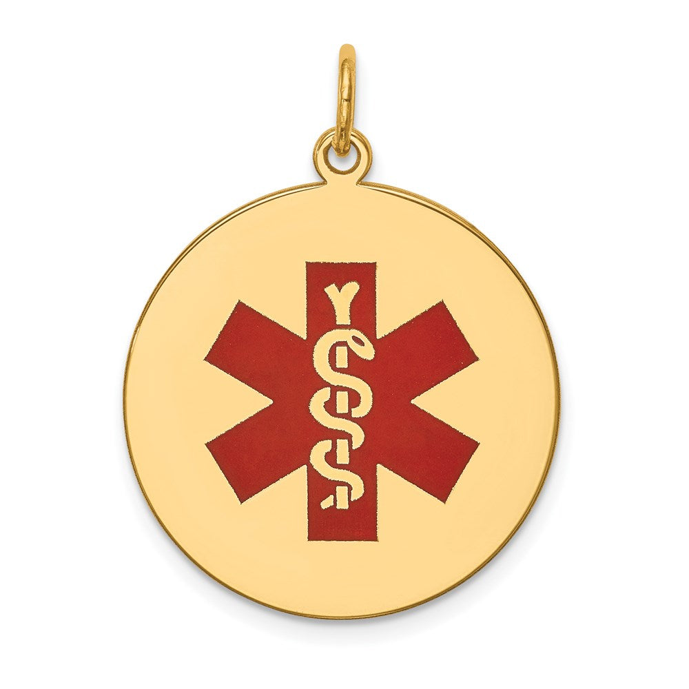 Solid;Polished;14k Yellow gold;Stamped;Engravable;Enamel