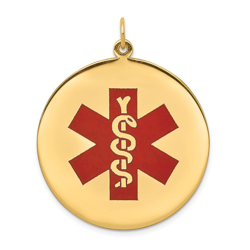 Solid;Polished;14k Yellow gold;Stamped;Engravable;Enamel