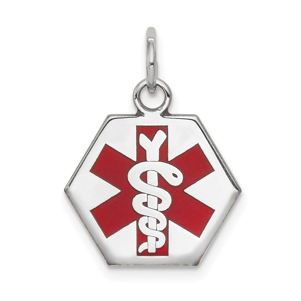 Solid;Polished;14K White gold;Stamped;Engravable;Enamel