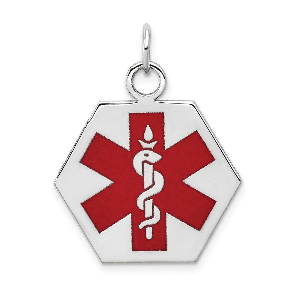 Solid;Polished;14K White gold;Stamped;Engravable;Enamel