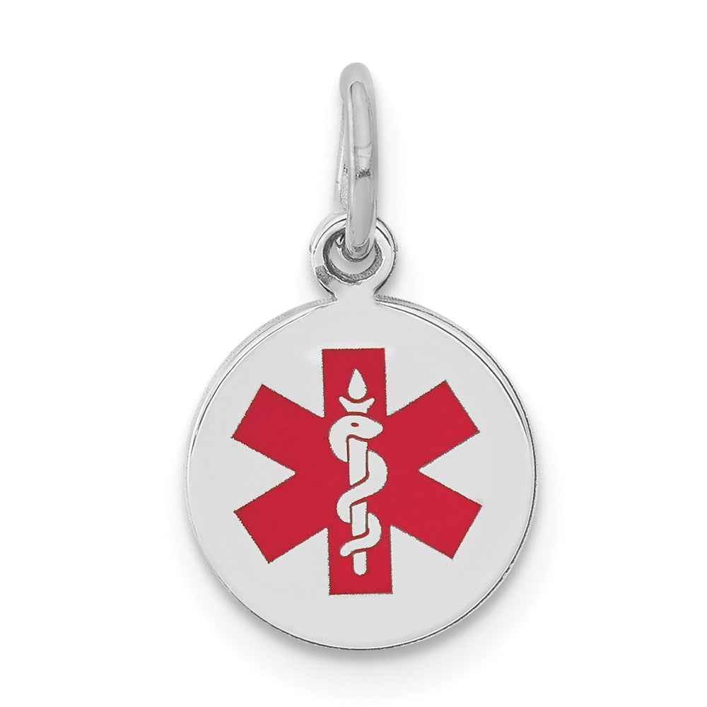 Solid;Polished;14K White gold;Stamped;Engravable;Enamel