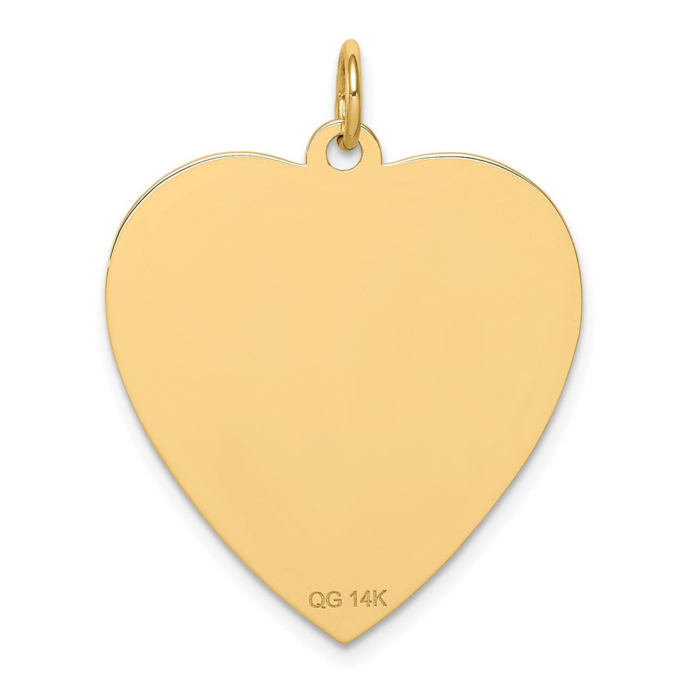 14k 24mm Heart-Shaped Red Enameled Medical Jewelry Pendant