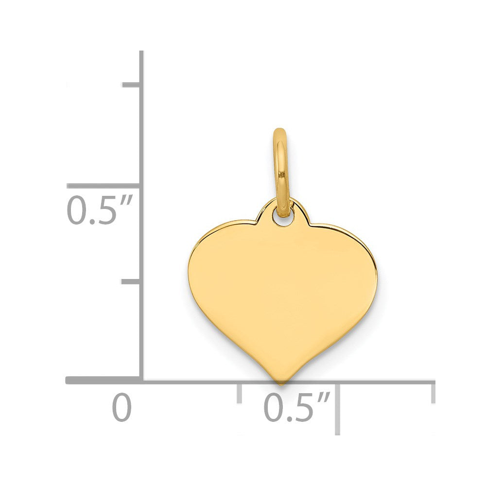 14k Plain .027 Gauge Engraveable Heart 14x12mm Disc Charm