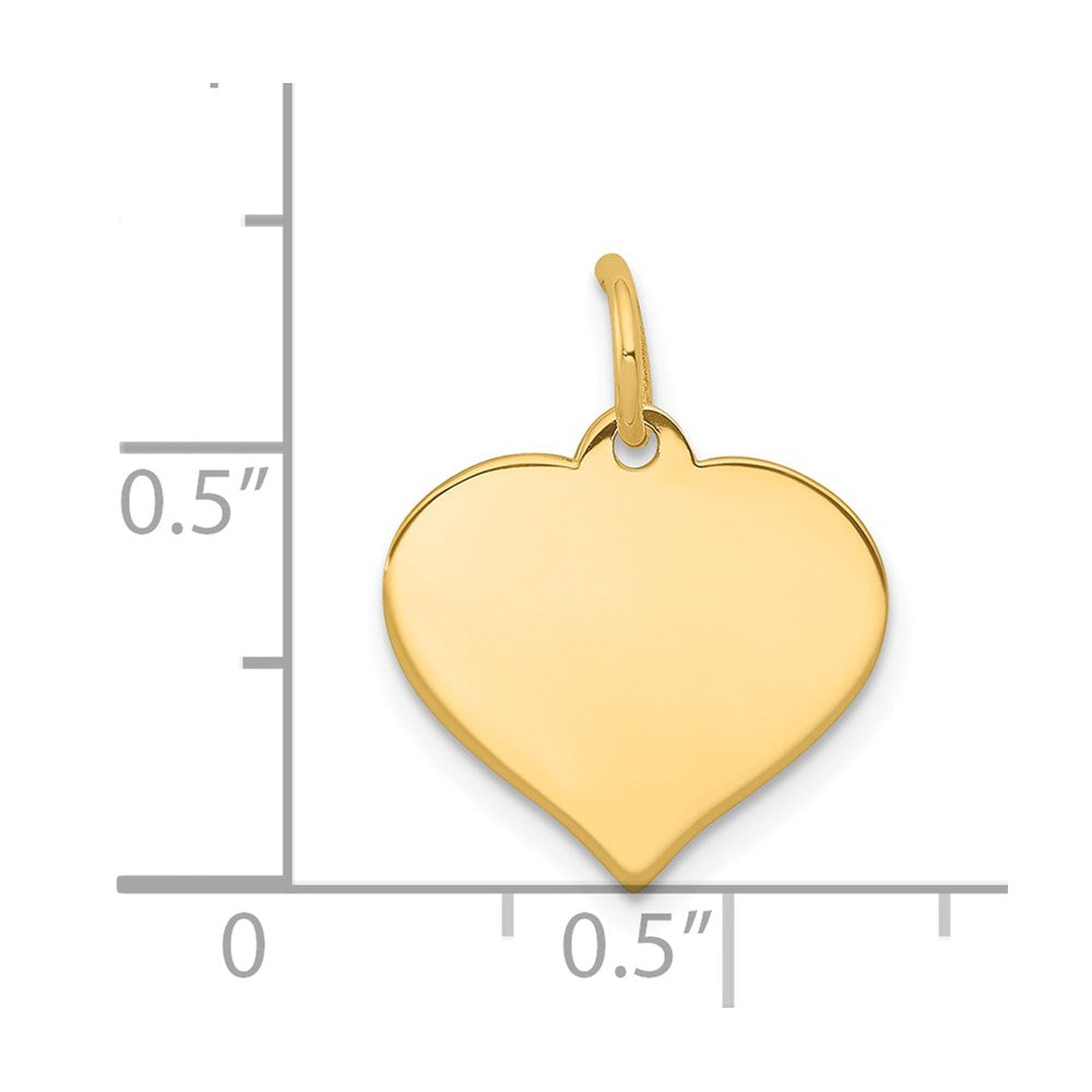 14k Plain .011 Gauge Engraveable Heart 15x14mm Disc Charm
