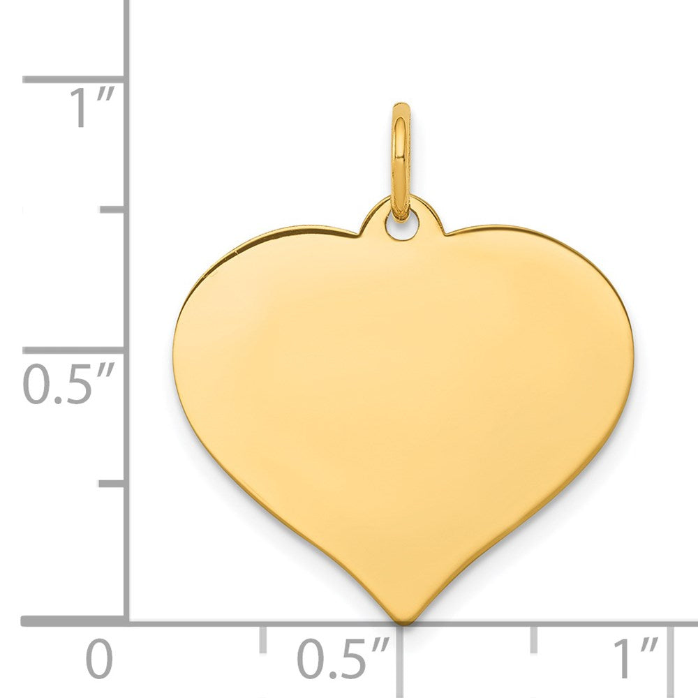 14k Plain .013 Gauge Engraveable Heart 21x20mm Disc Charm