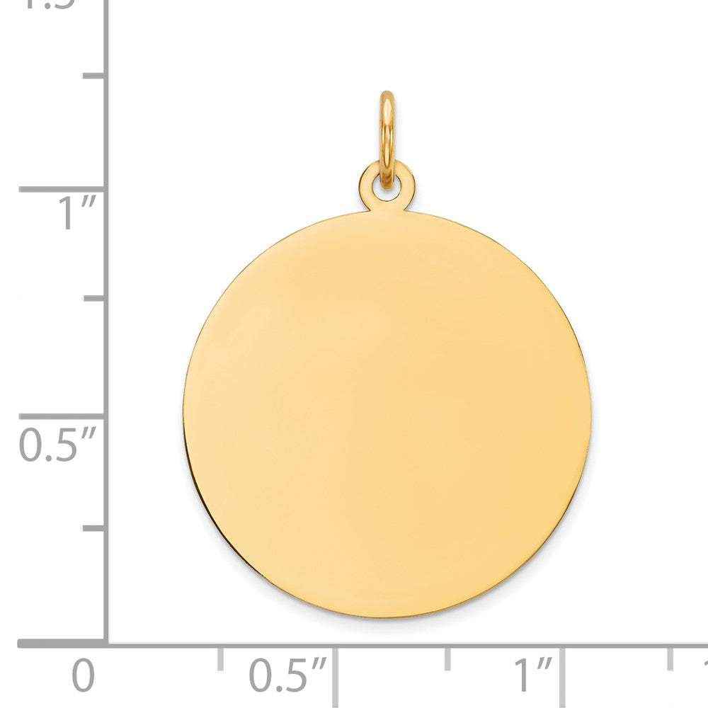 14k Plain .027 Gauge Round Engravable 21mm Disc Charm