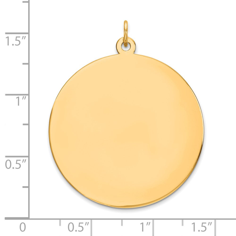 14k Plain .011 Gauge Round Engravable 32mm Disc Charm