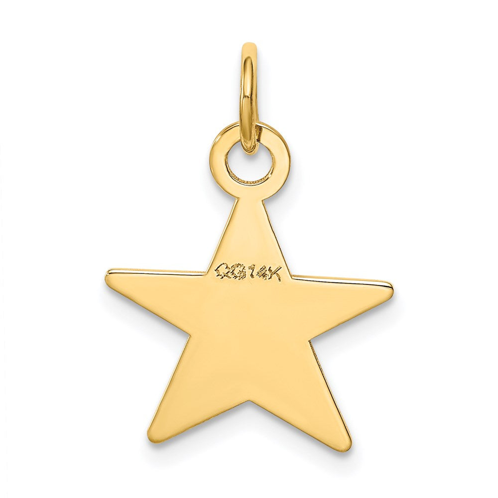 14K Plain .009 Gauge Engravable Star 17x15mm Disc Charm