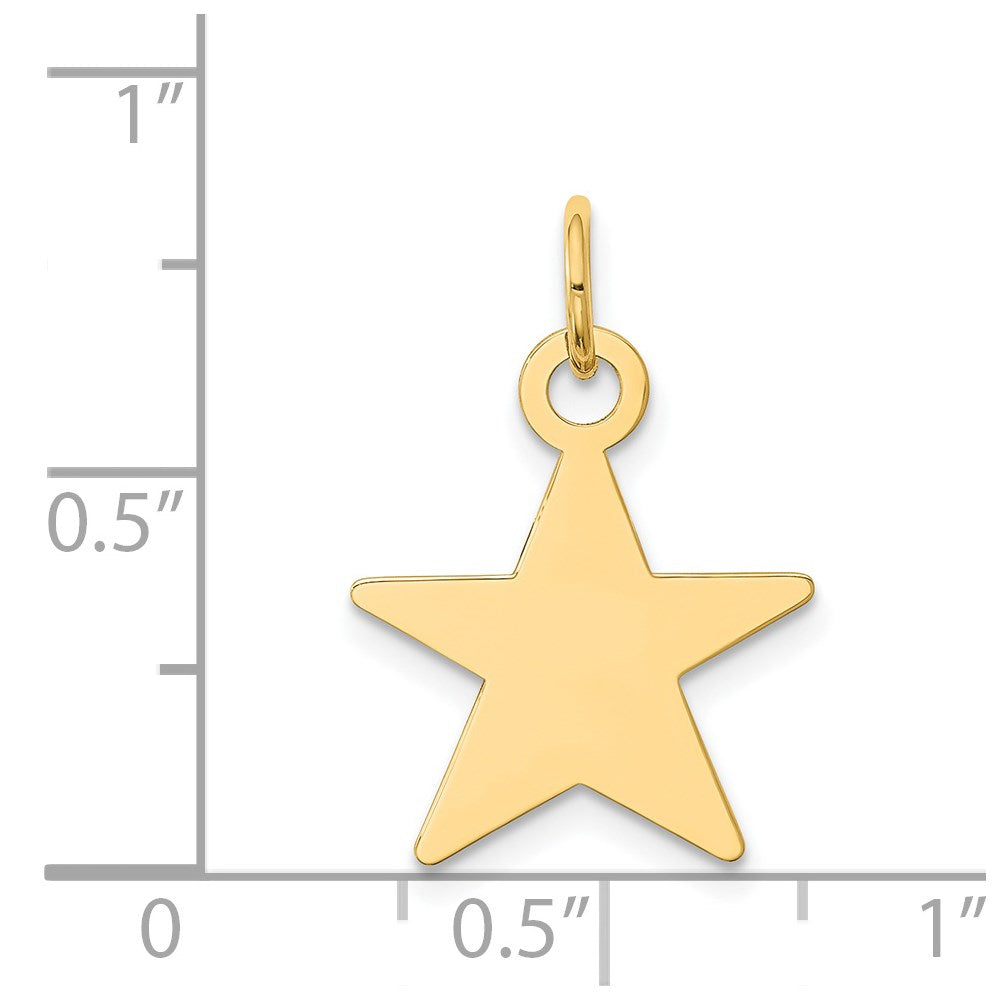 14K Plain .027 Gauge Engravable Star 17x15mm Disc Charm