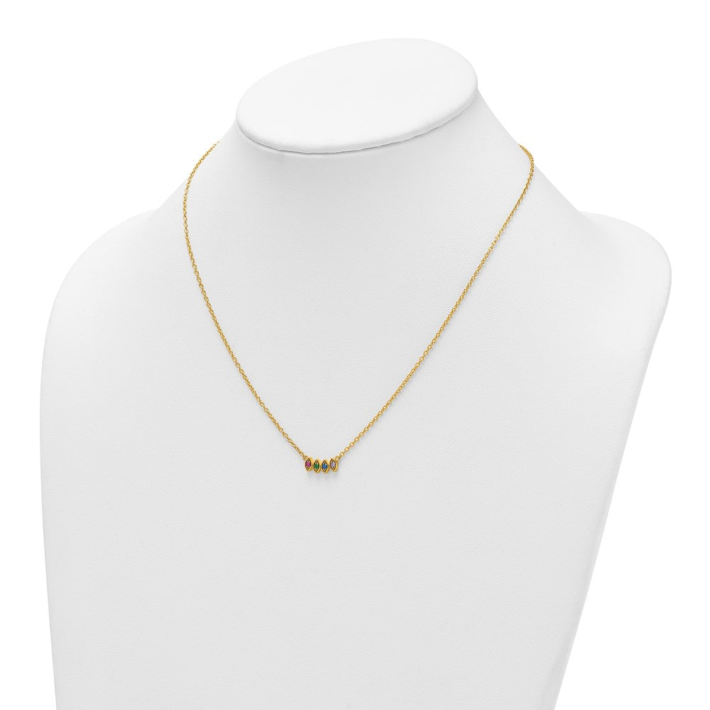 14k 4 Birthstone Mother's Necklace Mounting