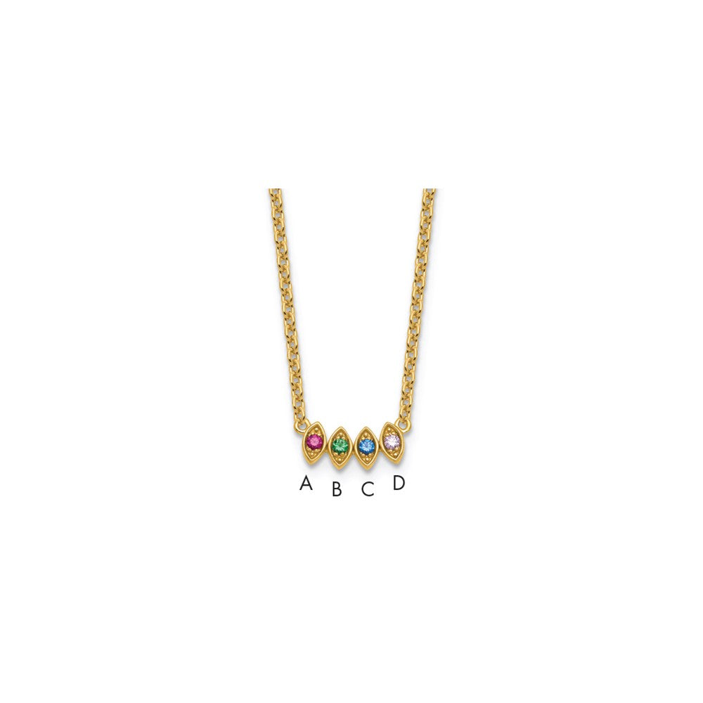 14k 4 Birthstone Mother's Necklace Mounting