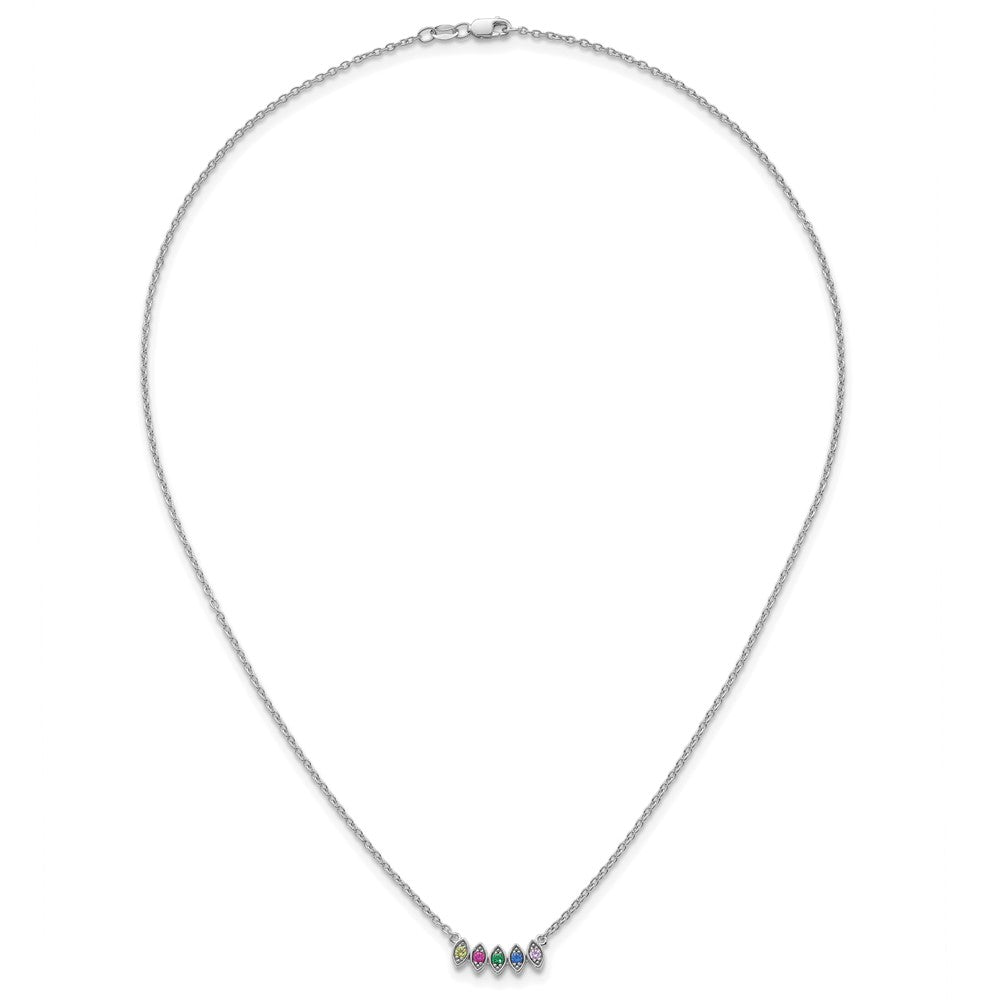 14k White Gold 5 Birthstone Mother's Necklace Mounting