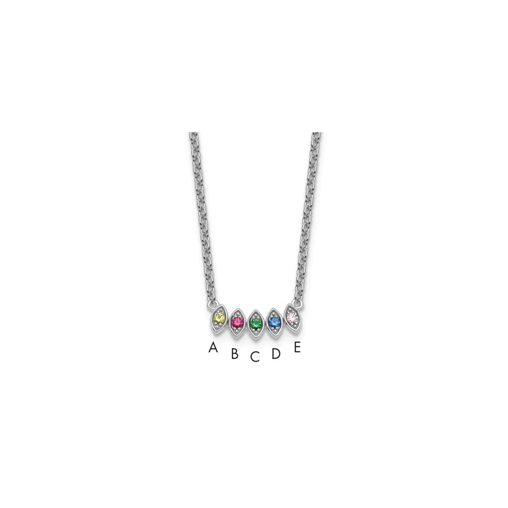 14k White Gold 5 Birthstone Mother's Necklace Mounting