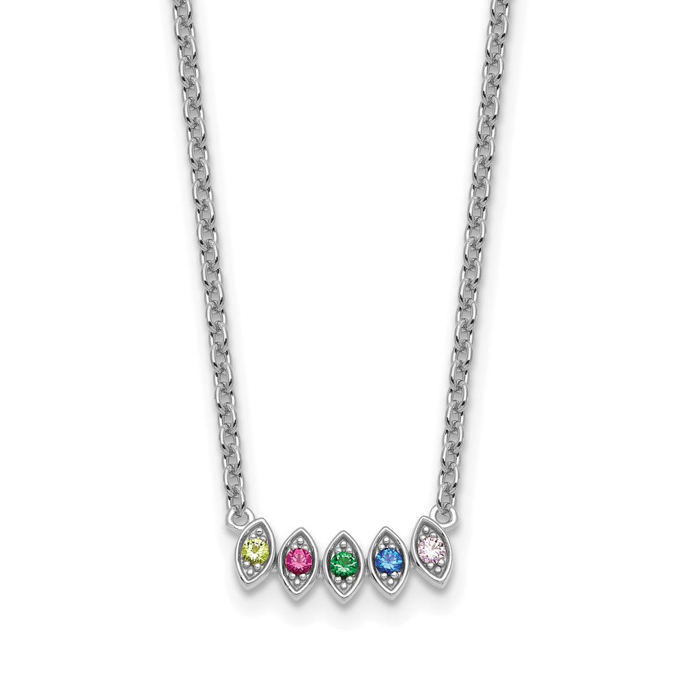 14k White Gold 5 Birthstone Mother's Necklace Mounting