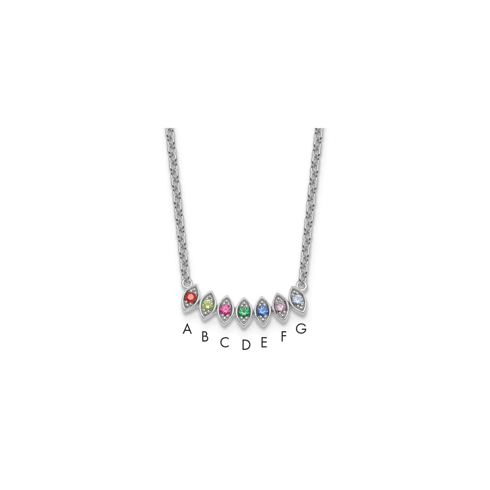 14k White Gold 7 Birthstone Mother's Necklace Mounting